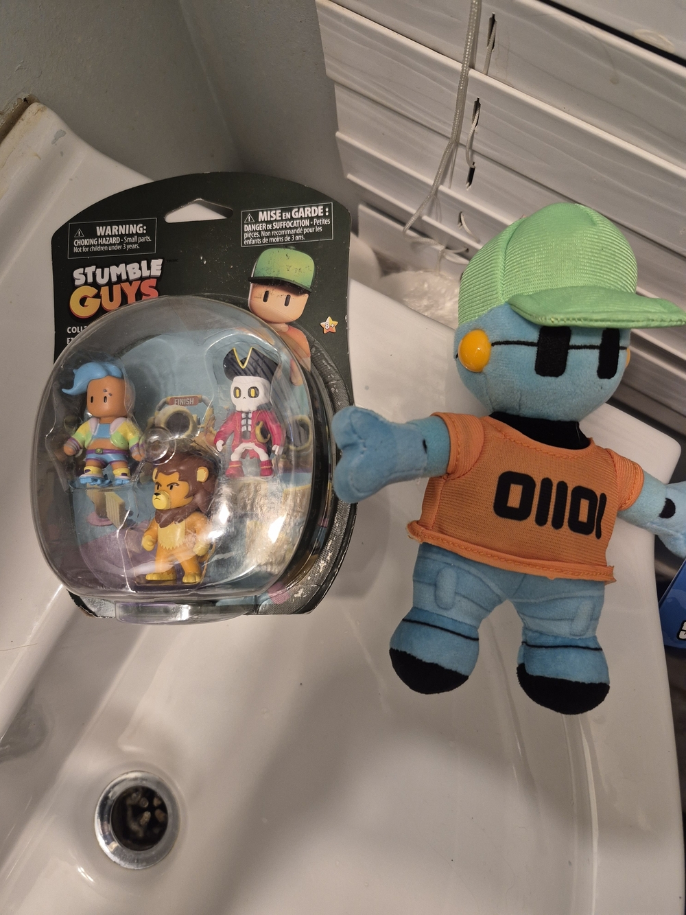 Stumble Guys Plush Robot Toy in Light Blue & Green Hat